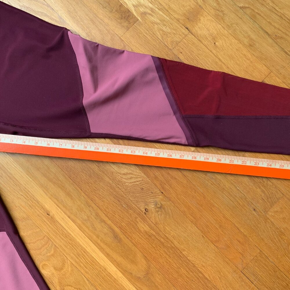 NWOT Avia Leggings Womens XL Maroon Wine and Pink - Picture 6 of 9